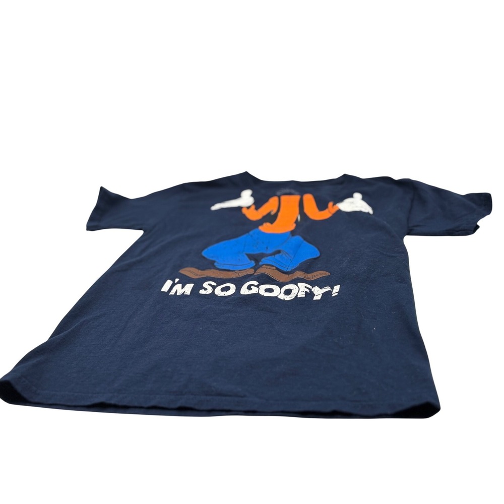 Vintage Disney Goofy T-Shirt S/CH (6/7) Navy Blue‎ Cartoon Character Tee